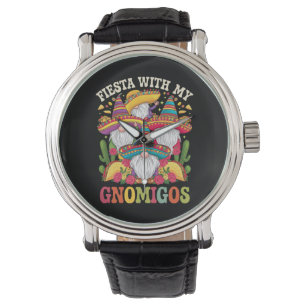 Feest met mijn Gnomigos-kabouter Cinco De Mayo Horloge