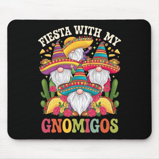 Feest met mijn Gnomigos-kabouter Cinco De Mayo Muismat (Voorkant)