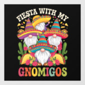 Feest met mijn Gnomigos-kabouter Cinco De Mayo Raamsticker (Vel)