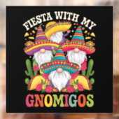 Feest met mijn Gnomigos-kabouter Cinco De Mayo Raamsticker (Vel 2)