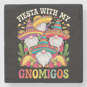 Feest met mijn Gnomigos-kabouter Cinco De Mayo Stenen Onderzetter