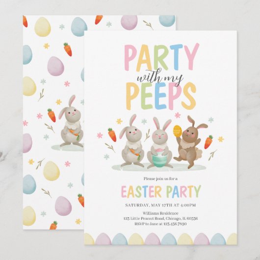 Feest met mijn Peeps Paasfeest Kaart (Voorkant / Achterkant)