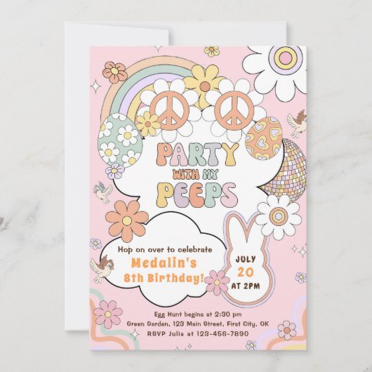 Feest met mijn Peeps verjaardagsfeestje Kaart (Voorkant)