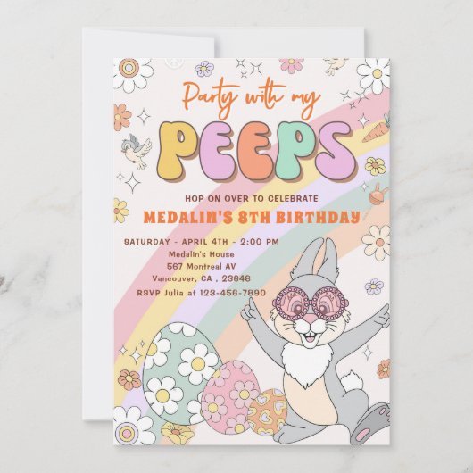 Feest met mijn Peeps verjaardagsfeestje Kaart (Voorkant)