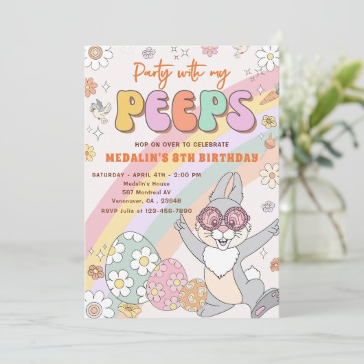 Feest met mijn Peeps verjaardagsfeestje Kaart (Staand voorkant)