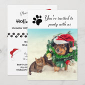 Feest met ons Hond & Kat - Uitnodiging voor vakant (Voorkant / Achterkant)
