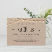 Feest met ons, rustieke bruiloft diner Elopement Kaart (Staand voorkant)