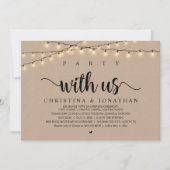 Feest met ons, rustieke bruiloft diner Elopement Kaart (Voorkant)