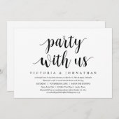 Feest met ons, Trouw Elopement Diner Dansen Kaart (Voorkant / Achterkant)