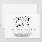 Feest met ons, Trouw Elopement Diner Dansen Kaart (Voorkant / Achterkant)