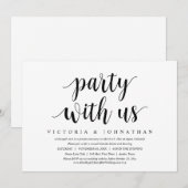 Feest met ons, Trouw Elopement Dinner Dansen Kaart (Voorkant / Achterkant)