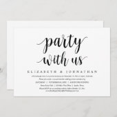 Feest met ons, Trouw Elopement Dinner Dansen Kaart (Voorkant / Achterkant)