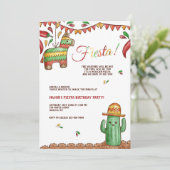 Feest met piñata uitnodiging (Staand voorkant)