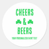 Feest met proost en biertjes ronde sticker (Voorkant)