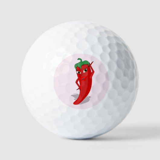 Feest met rode hete peper diva licht roze golfballen (Voorkant)