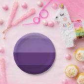 Feest met tinten donker- en lichtpaarse strepen papieren bordje (Feest)