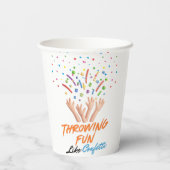 Feest met Vrolijkheid als Confetti Feestje Papieren Bekers (Achterkant)