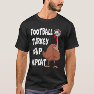 Feest Mode Football en Turkije Nap Herhaal Thanksg T-shirt