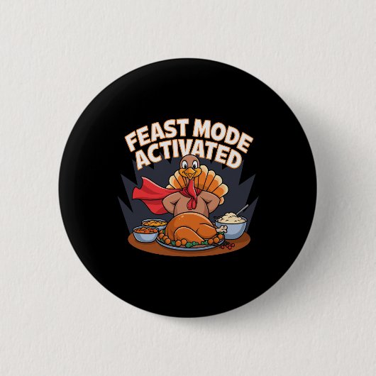 Feest Mode Geactiveerde Turkije Thanksgiving Super Ronde Button 5,7 Cm (Voorkant)