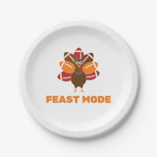 Feest Mode Thanksgiving en Football Papieren Bordje