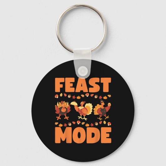 Feest Mode Turkije Dag Thanksgiving Kerstgezin Sleutelhanger (Voorkant)