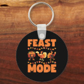 Feest Mode Turkije Dag Thanksgiving Kerstgezin Sleutelhanger (Voorkant)