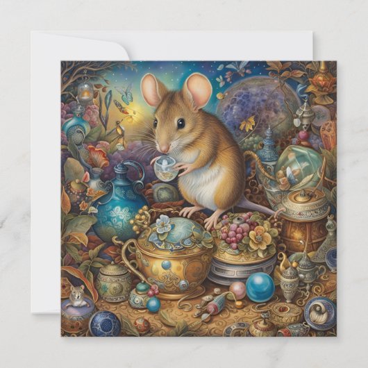 Feest Muis Feestdagenkaart (Voorkant)