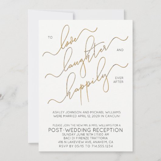 Feest na de bruiloft Happily Ever After Kaart (Voorkant)