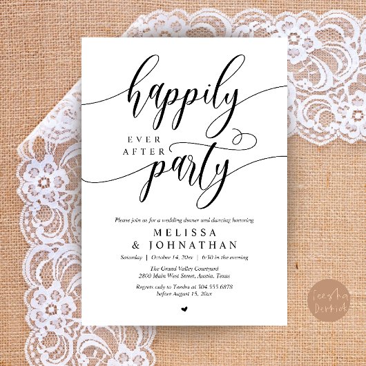 Feest na 'Happily Ever After', moderne bruiloftsre Kaart