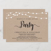 Feest na 'Happily Ever After', String Lights Elope Kaart (Voorkant / Achterkant)