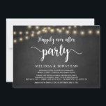 Feest na 'Happily Ever After', String Lights Elope Kaart<br><div class="desc">Mooie 'Happily Ever After' feest,  Trouw Elopement Aankondiging / Uitnodigingskaart,  in Rustic boerderij krijtbord,  String Lights ontwerp. Dit is perfect voor je trouwreceptie en na-trouw viering feest. Voeg je details toe in bijpassend lettertype / lettering.
#TeeshaDerrick</div>
