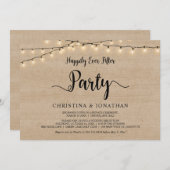 Feest na 'Happily Ever After', String Lights Elope Kaart (Voorkant / Achterkant)