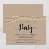 Feest na Happily Ever After, String Lights Trouwen Kaart (Voorkant / Achterkant)