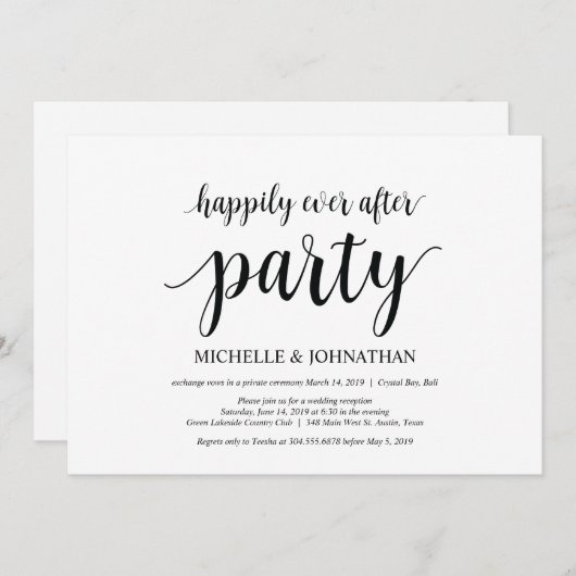 Feest na 'happily ever after', uitnodiging voor ee (Voorkant / Achterkant)