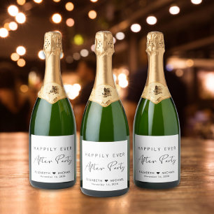 Feest na het huwelijk sparkling wijnetiket