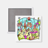 Feest neer 50ste verjaardag cadeaus magneet (Voorkant / Achterkant)