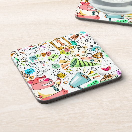 feest nieuwjaarsfeest onderzetter (Linkerzijde)