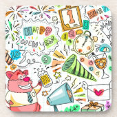 feest nieuwjaarsfeest onderzetter (Voorkant)