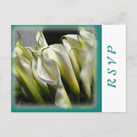 Feest of bruiloft RSVP briefkaarten - Calla Lelies (Voorkant)