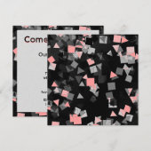 Feest of Viering Confetti Roze Uitnodigingen (Voorkant / Achterkant)