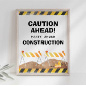 Feest onder constructie bord poster