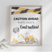 Feest onder constructie bord poster