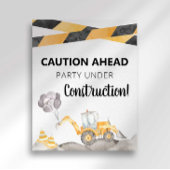 Feest onder constructie bord poster
