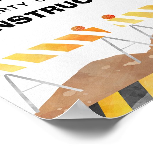 Feest onder constructie bord poster (Hoek)