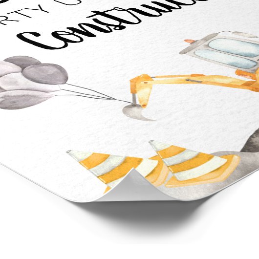 Feest onder constructie bord poster (Hoek)