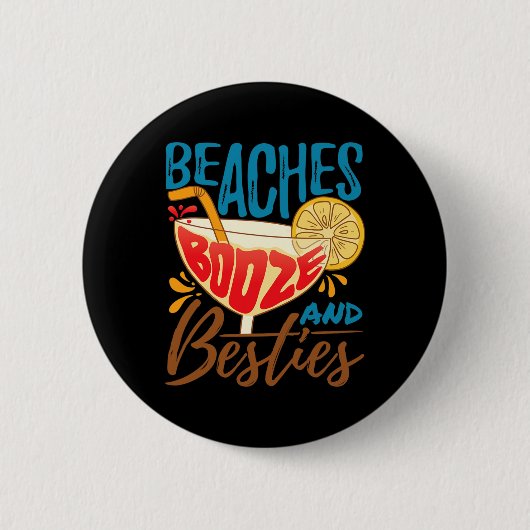 Feest op Bachelorette Eiland - Stranden Drank An Ronde Button 5,7 Cm (Voorkant)