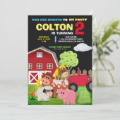 FEEST OP DE BOERDERIJ VERJAARDAG UITNODIGING (Staand voorkant)