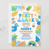 Feest op het Lake Summer BBQ verjaardagsfeestje Kaart (Voorkant)