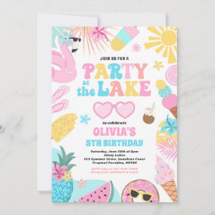 Feest op het Lake Summer BBQ verjaardagsfeestje Kaart