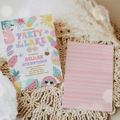 Feest op het Lake Summer BBQ verjaardagsfeestje Kaart